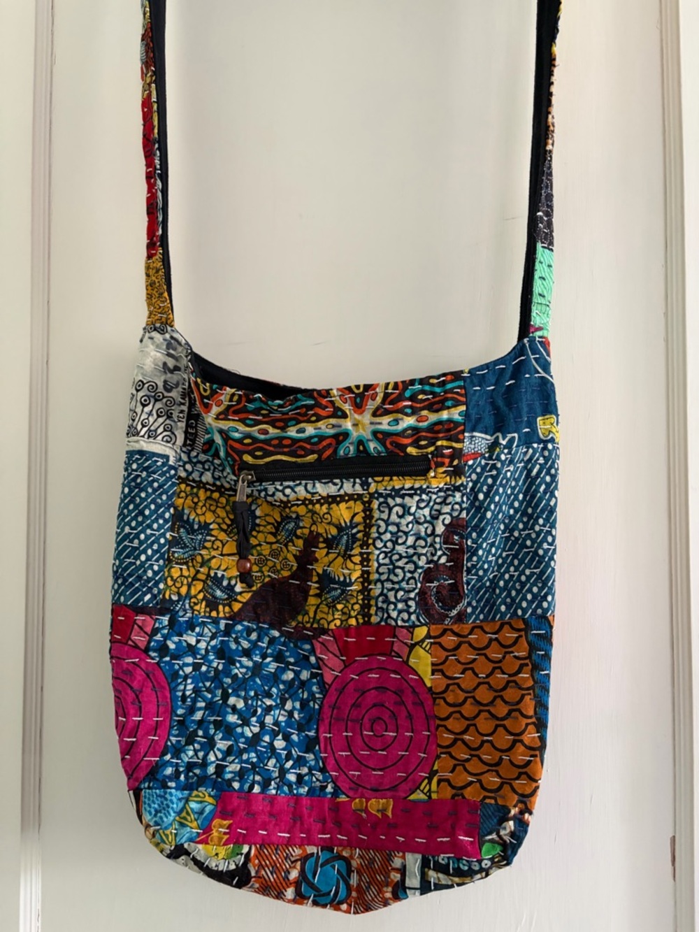 Multicolor Patchwork Cotton Crossbody Bag